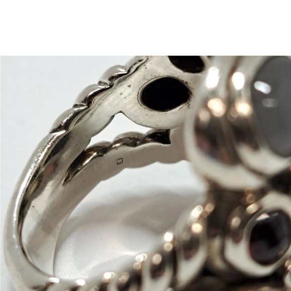 David Yurman Heavy Multistone Diamond Mosaic Sterling Silver Cocktail Ring 8.75 - Picture 6 of 10